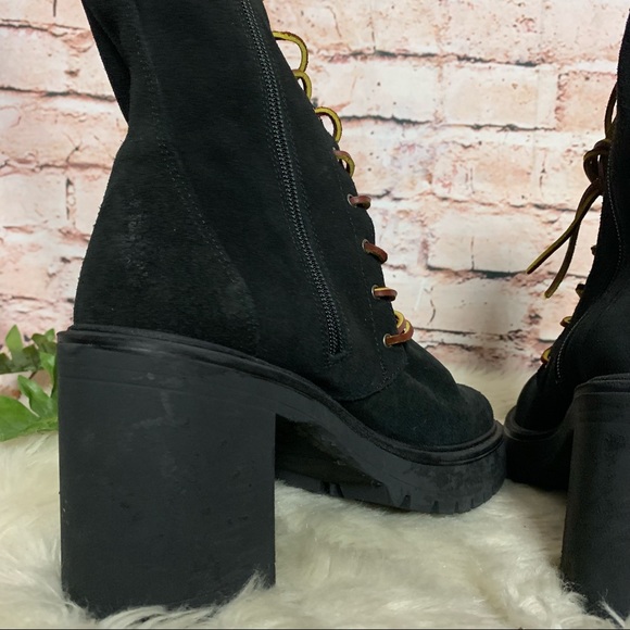 Free People Black Dylan Lace Up Boots Size 41 - Picture 7 of 10
